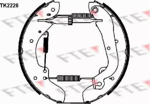 FTE TK2226 - Комплект тормозных колодок, барабанные autospares.lv