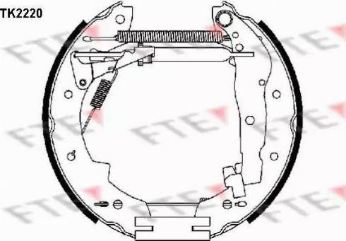 FTE TK2220 - Комплект тормозных колодок, барабанные autospares.lv