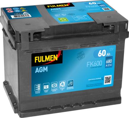 Fulmen FK600 - Стартерная аккумуляторная батарея, АКБ autospares.lv