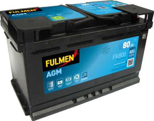 Fulmen FK800 - Стартерная аккумуляторная батарея, АКБ autospares.lv