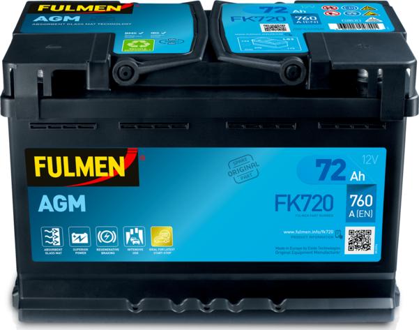 Fulmen FK720 - Стартерная аккумуляторная батарея, АКБ autospares.lv