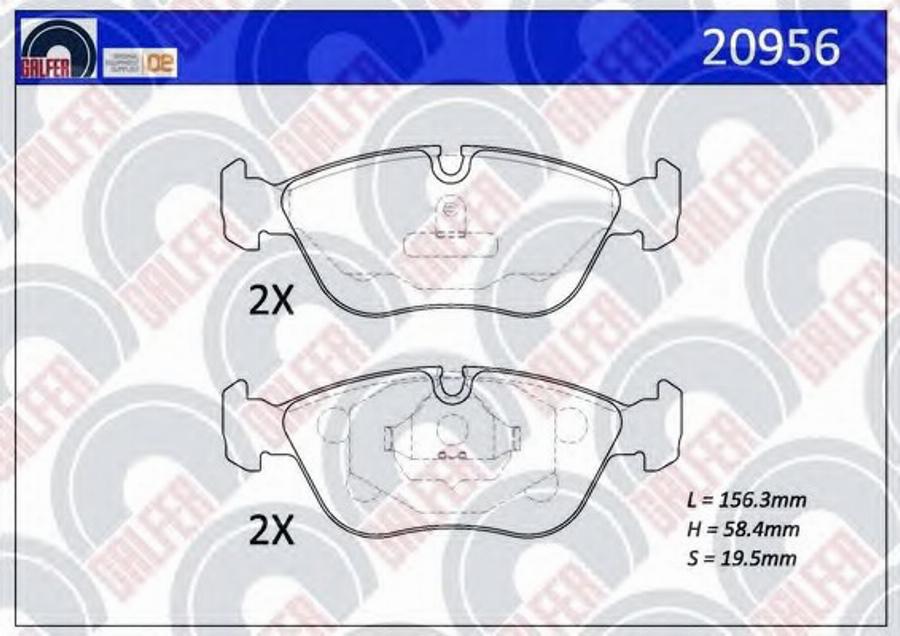 Galfer 20956 - Тормозные колодки, дисковые, комплект autospares.lv