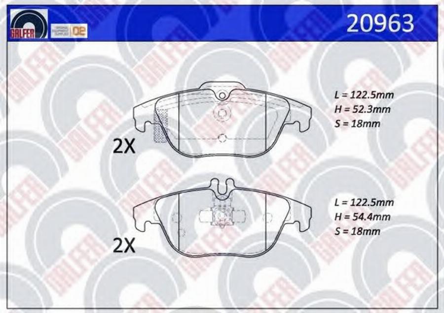 Galfer 20963 - Тормозные колодки, дисковые, комплект autospares.lv