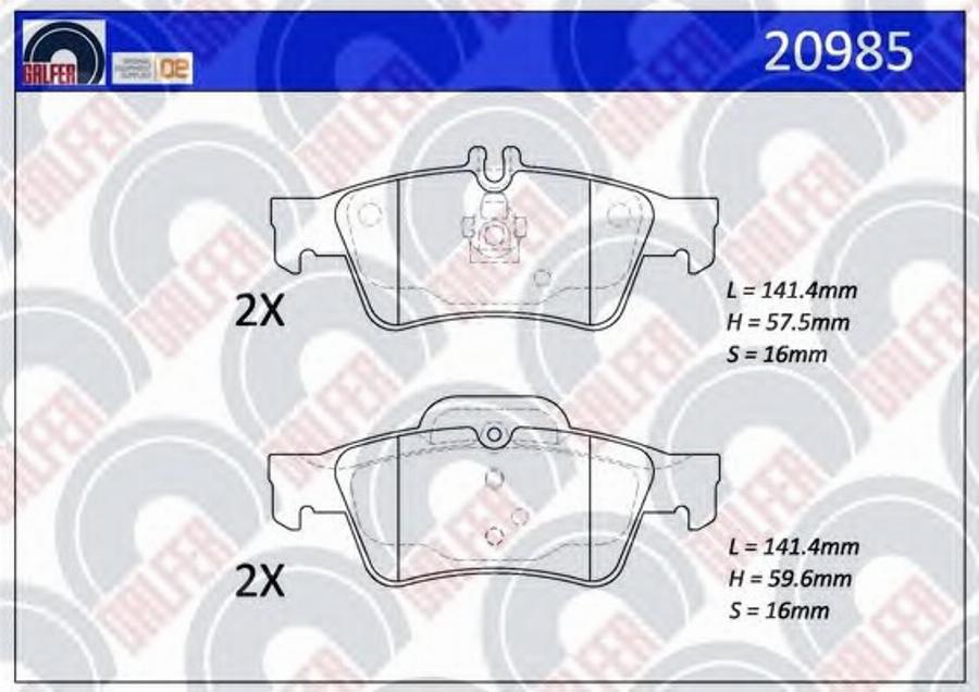 Galfer 20985 - Тормозные колодки, дисковые, комплект autospares.lv