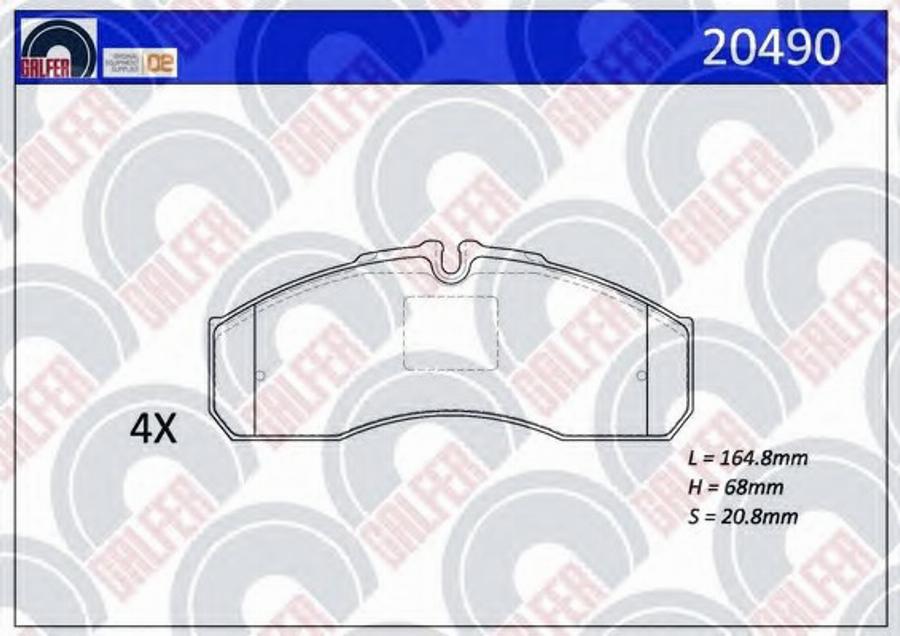 Galfer 20490 - Тормозные колодки, дисковые, комплект autospares.lv