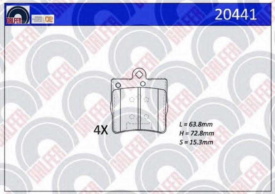 Galfer 20441 - Тормозные колодки, дисковые, комплект autospares.lv