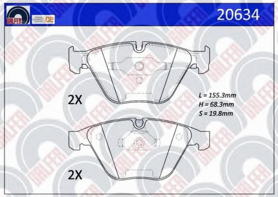 Galfer 20634 - Тормозные колодки, дисковые, комплект autospares.lv