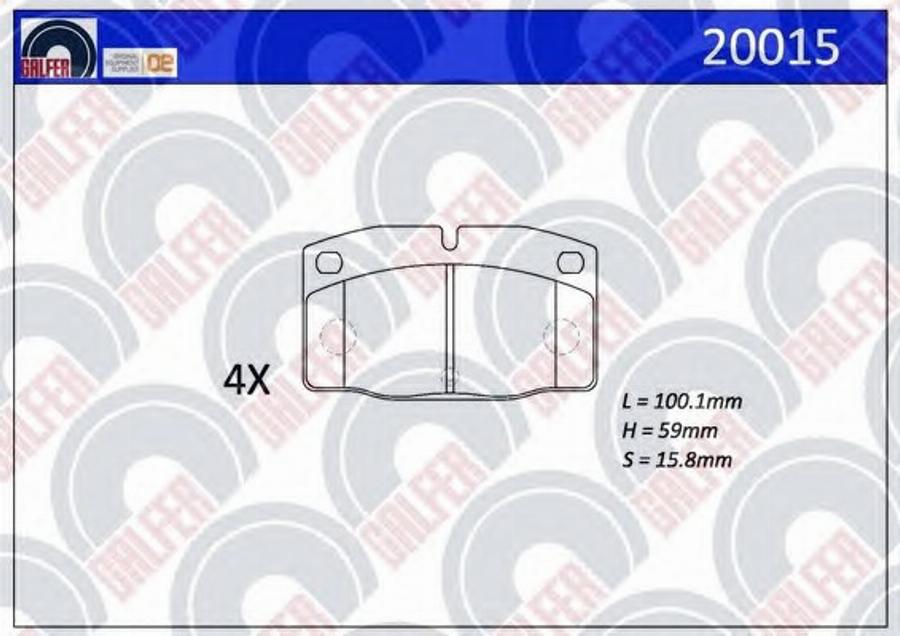 Galfer 20015 - Тормозные колодки, дисковые, комплект autospares.lv