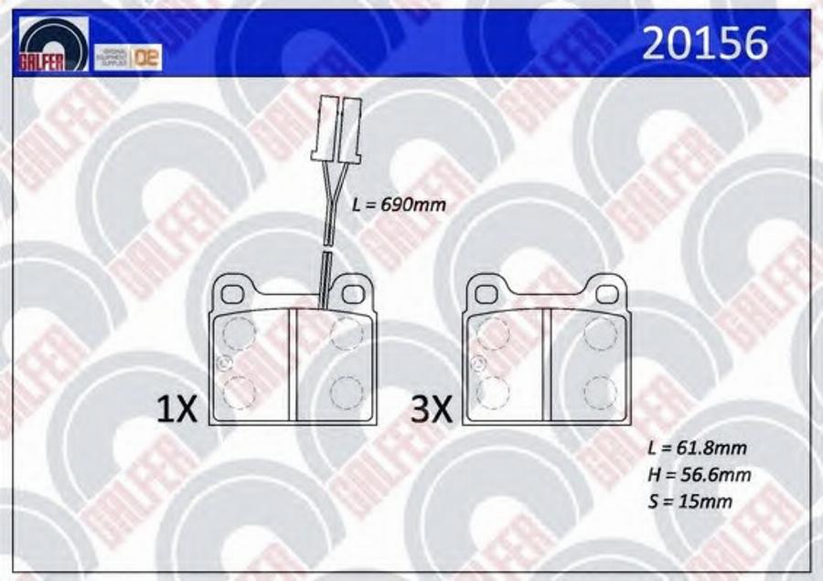 Galfer 20156 - Тормозные колодки, дисковые, комплект autospares.lv