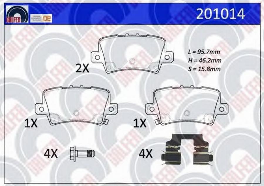 Galfer 201014 - Тормозные колодки, дисковые, комплект autospares.lv