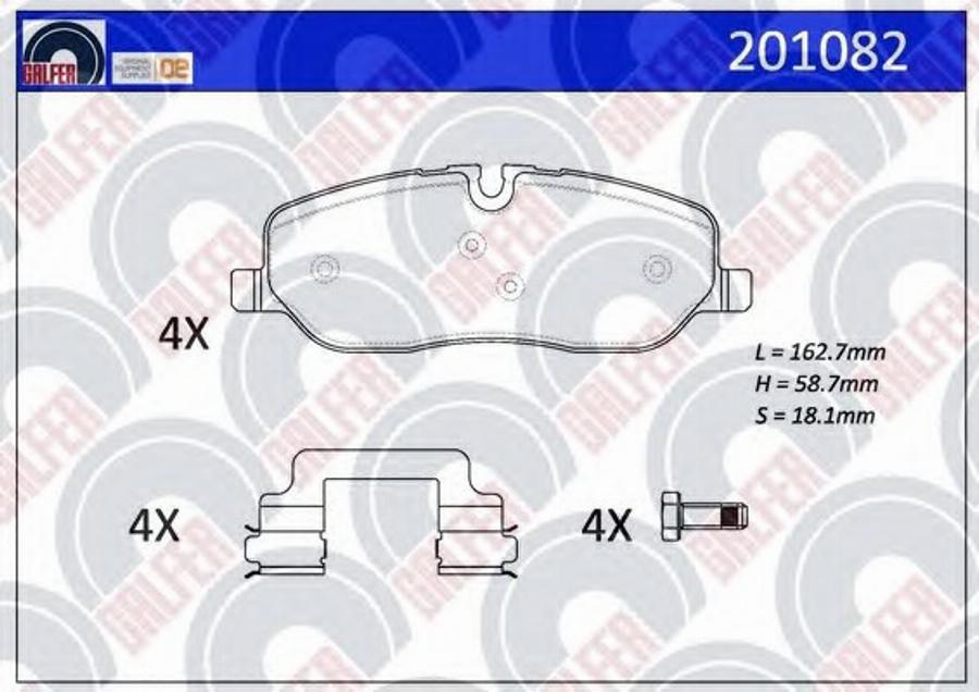 Galfer 201082 - Тормозные колодки, дисковые, комплект autospares.lv