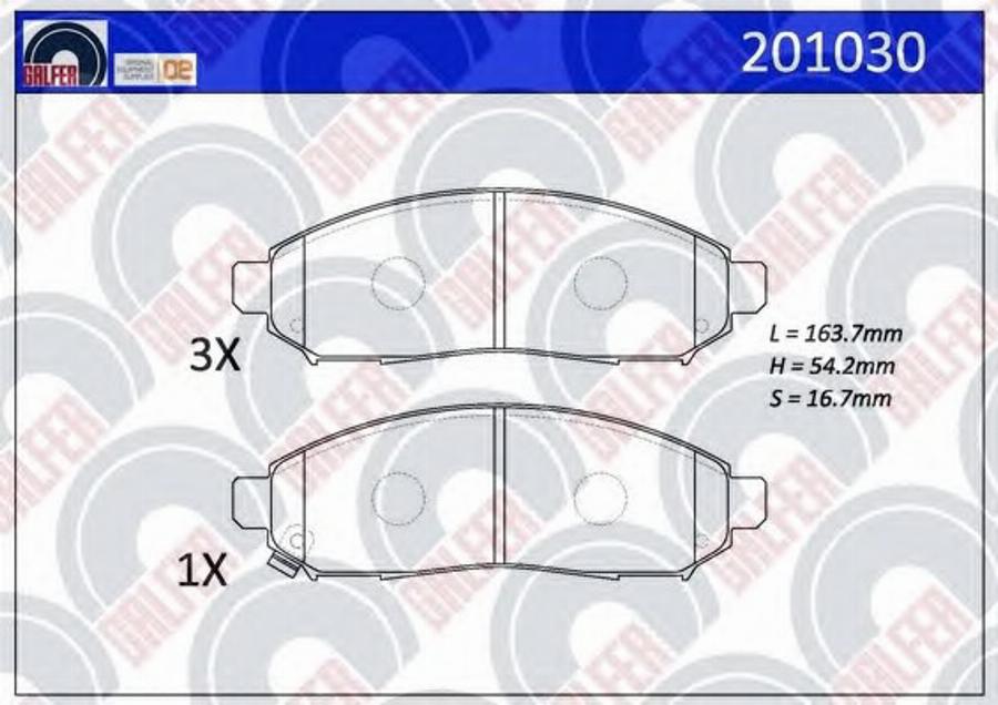 Galfer 201030 - Тормозные колодки, дисковые, комплект autospares.lv