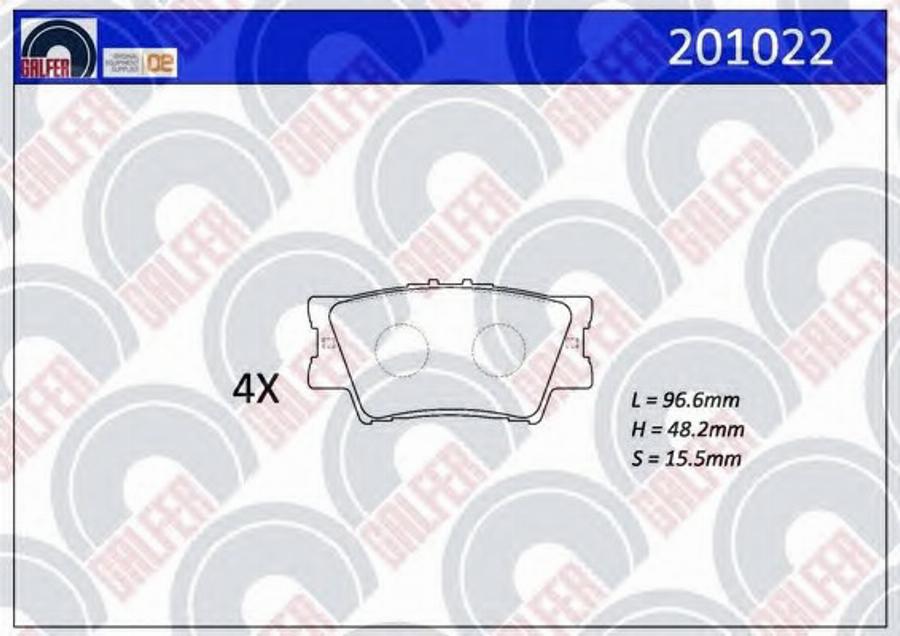 Galfer 201022 - Тормозные колодки, дисковые, комплект autospares.lv