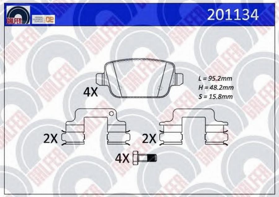 Galfer 201134 - Тормозные колодки, дисковые, комплект autospares.lv