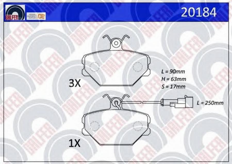 Galfer 20184 - Тормозные колодки, дисковые, комплект autospares.lv