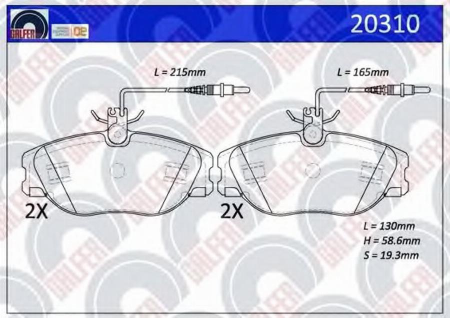 Galfer 20310 - Тормозные колодки, дисковые, комплект autospares.lv