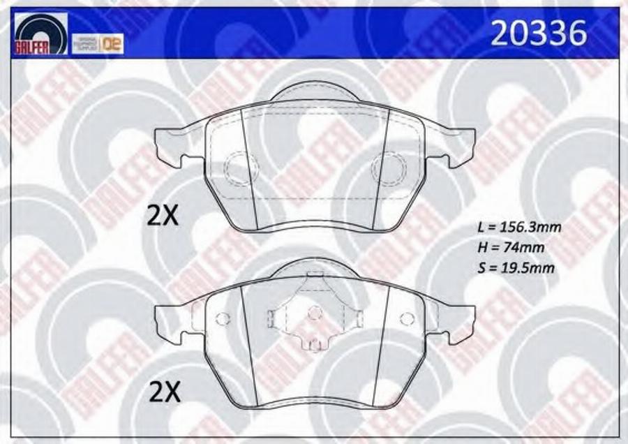 Galfer 20336 - Тормозные колодки, дисковые, комплект autospares.lv