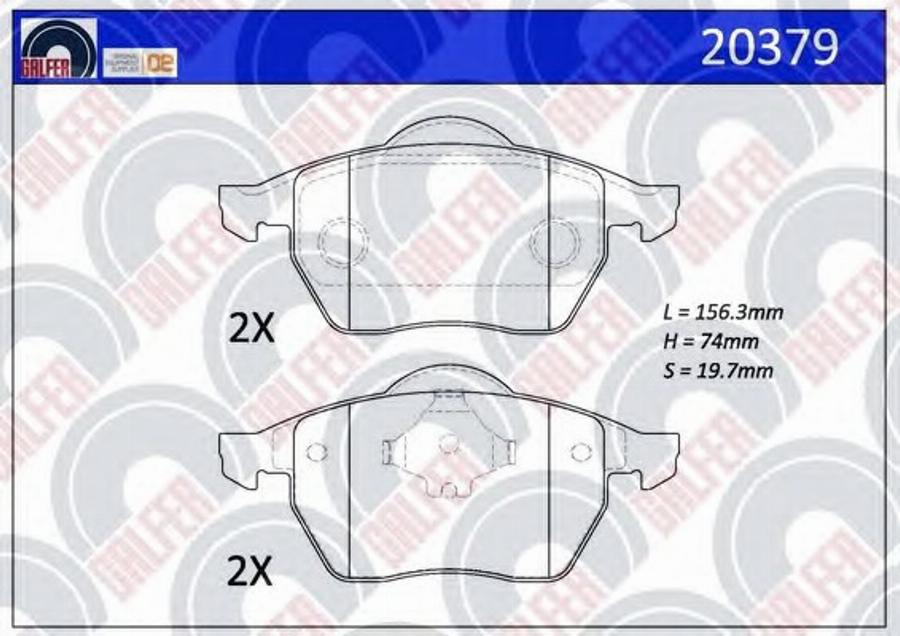 Galfer 20379 - Тормозные колодки, дисковые, комплект autospares.lv