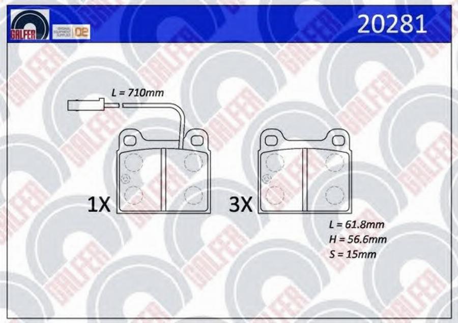 Galfer 20281 - Тормозные колодки, дисковые, комплект autospares.lv