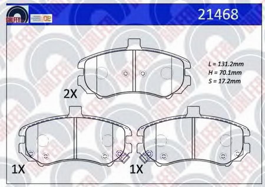 Galfer 21468 - Тормозные колодки, дисковые, комплект autospares.lv