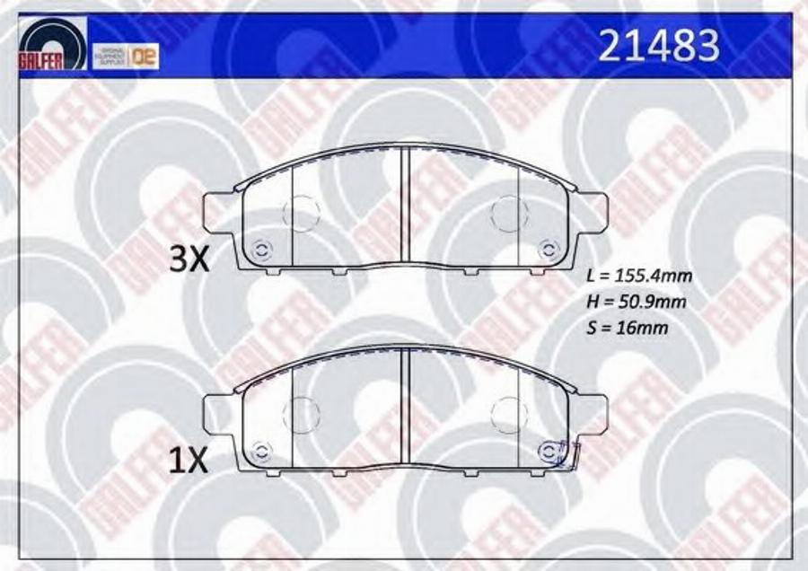 Galfer 21483 - Тормозные колодки, дисковые, комплект autospares.lv