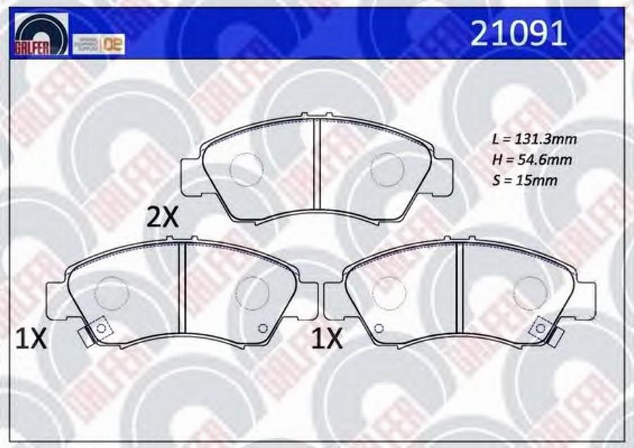 Galfer 21091 - Тормозные колодки, дисковые, комплект autospares.lv