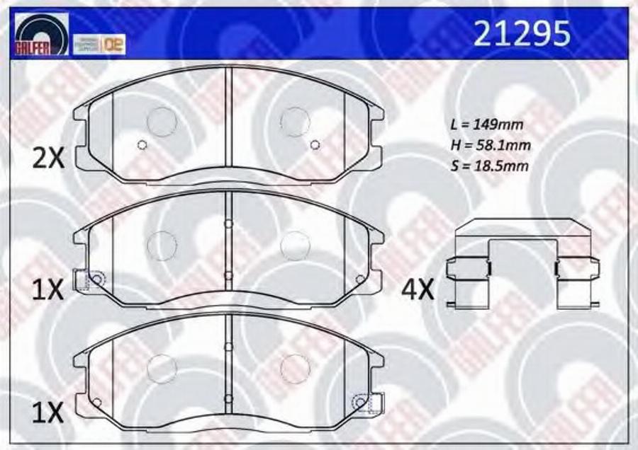 Galfer 21295 - Тормозные колодки, дисковые, комплект autospares.lv