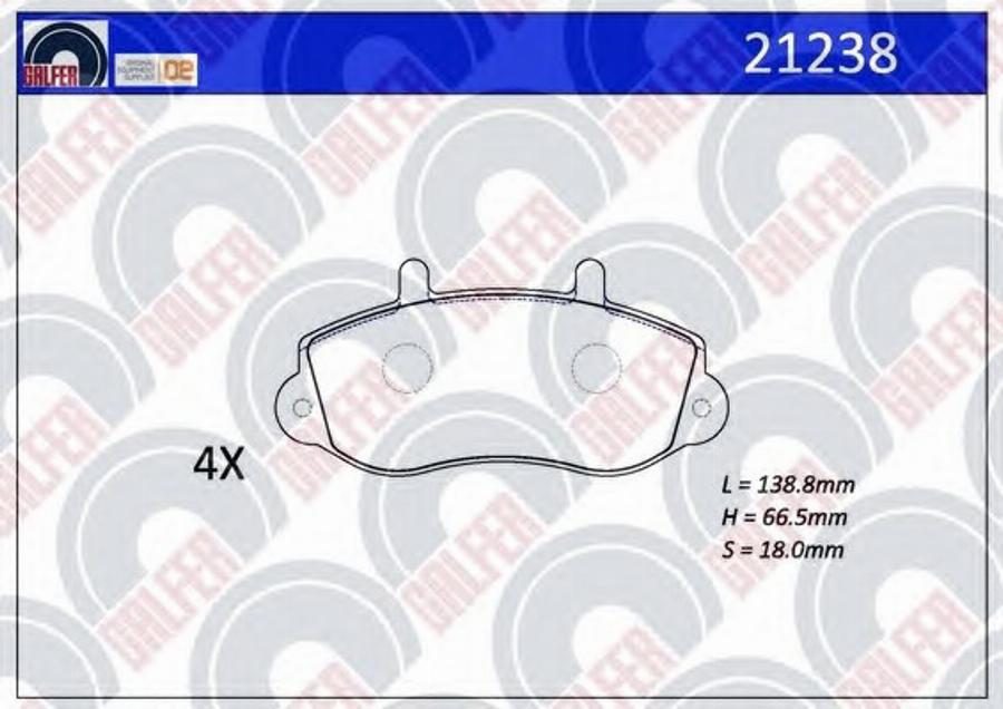 Galfer 21238 - Тормозные колодки, дисковые, комплект autospares.lv