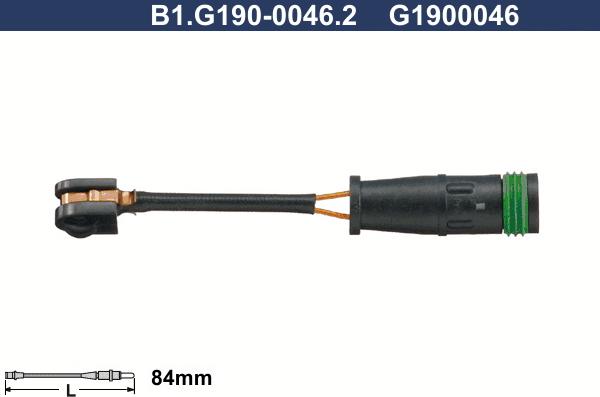 Galfer B1.G190-0046.2 - Сигнализатор, износ тормозных колодок autospares.lv