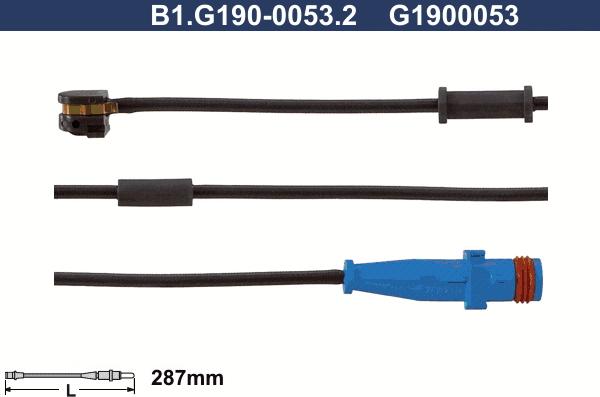 Galfer B1.G190-0053.2 - Сигнализатор, износ тормозных колодок autospares.lv