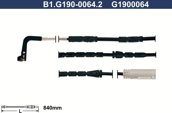 Galfer B1.G190-0064.2 - Сигнализатор, износ тормозных колодок autospares.lv