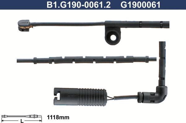 Galfer B1.G190-0061.2 - Сигнализатор, износ тормозных колодок autospares.lv