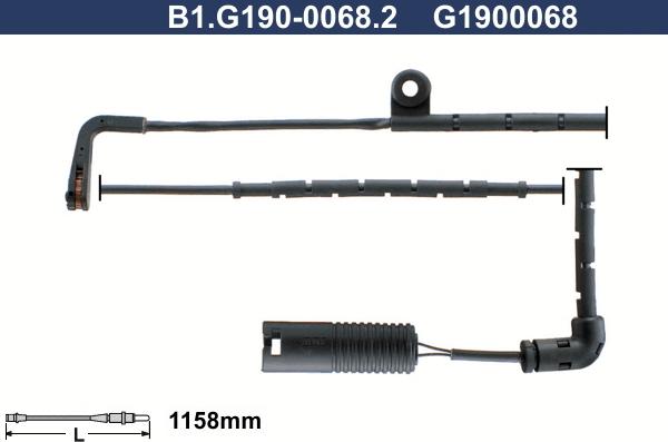 Galfer B1.G190-0068.2 - Сигнализатор, износ тормозных колодок autospares.lv