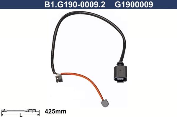 Galfer B1.G190-0009.2 - Сигнализатор, износ тормозных колодок autospares.lv