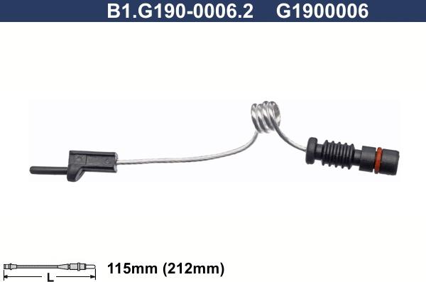 Galfer B1.G190-0006.2 - Сигнализатор, износ тормозных колодок autospares.lv