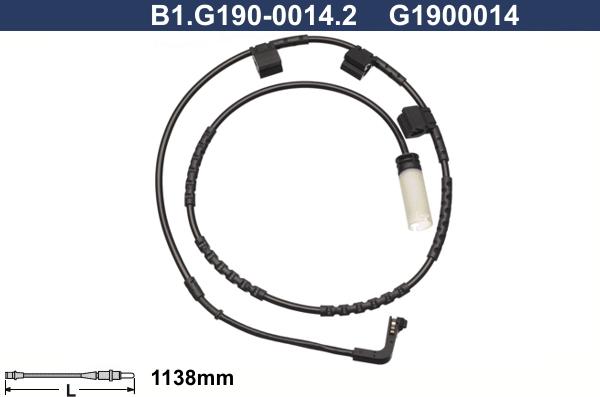 Galfer B1.G190-0014.2 - Сигнализатор, износ тормозных колодок autospares.lv