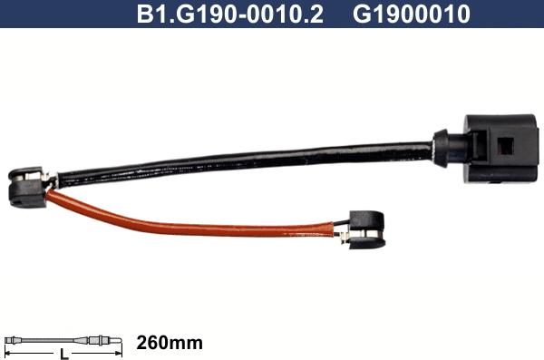 Galfer B1.G190-0010.2 - Сигнализатор, износ тормозных колодок autospares.lv