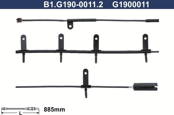 Galfer B1.G190-0011.2 - Сигнализатор, износ тормозных колодок autospares.lv