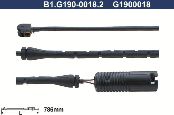 Galfer B1.G190-0018.2 - Сигнализатор, износ тормозных колодок autospares.lv