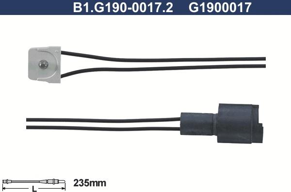 Galfer B1.G190-0017.2 - Сигнализатор, износ тормозных колодок autospares.lv