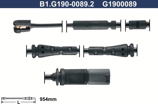 Galfer B1.G190-0089.2 - Сигнализатор, износ тормозных колодок autospares.lv