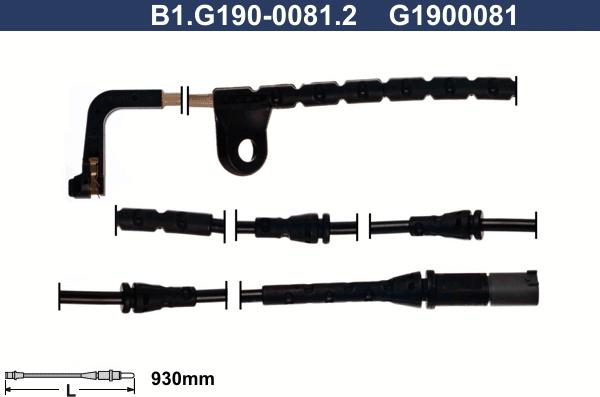 Galfer B1.G190-0081.2 - Сигнализатор, износ тормозных колодок autospares.lv