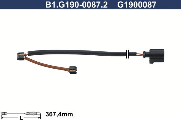 Galfer B1.G190-0087.2 - Сигнализатор, износ тормозных колодок autospares.lv