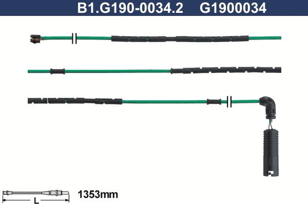 Galfer B1.G190-0034.2 - Сигнализатор, износ тормозных колодок autospares.lv