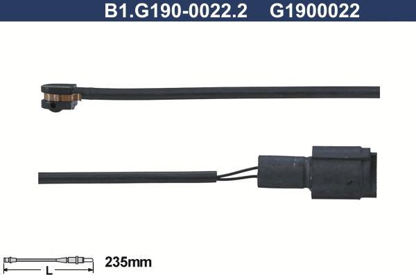 Galfer B1.G190-0022.2 - Сигнализатор, износ тормозных колодок autospares.lv