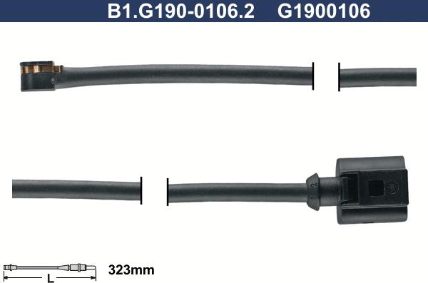 Galfer B1.G190-0106.2 - Сигнализатор, износ тормозных колодок autospares.lv