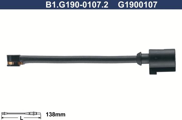 Galfer B1.G190-0107.2 - Сигнализатор, износ тормозных колодок autospares.lv