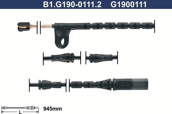 Galfer B1.G190-0111.2 - Сигнализатор, износ тормозных колодок autospares.lv