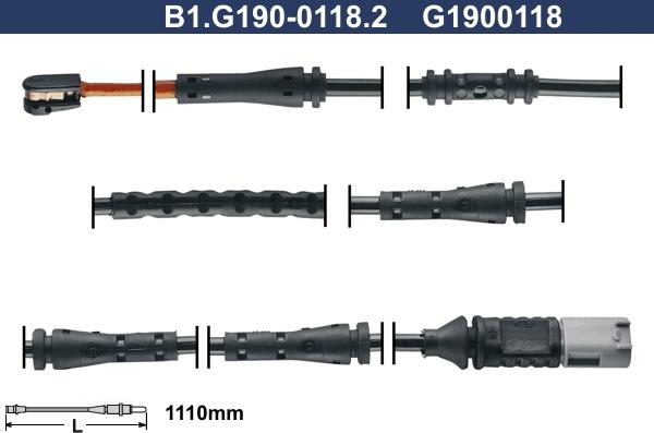 Galfer B1.G190-0118.2 - Сигнализатор, износ тормозных колодок autospares.lv