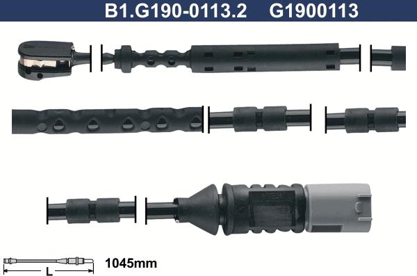 Galfer B1.G190-0113.2 - Сигнализатор, износ тормозных колодок autospares.lv